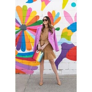 Veronica‎ Beard dress sz S Luriane shirt dress cotton poplin flounce mini